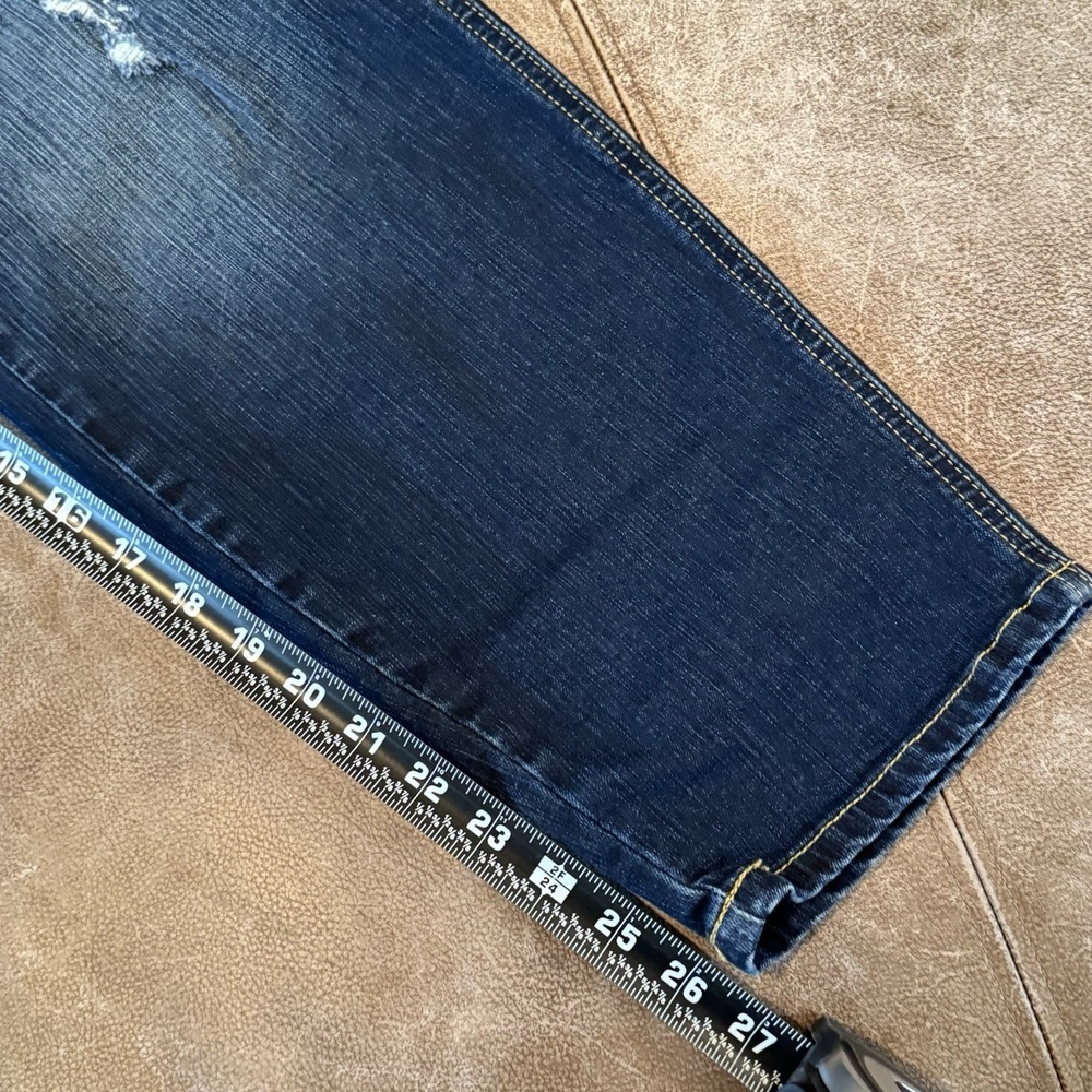 Torrid Denim Bib Overalls Womens Plus Size 18 Dark Wash Distressed Stretch - Picture 10 of 11